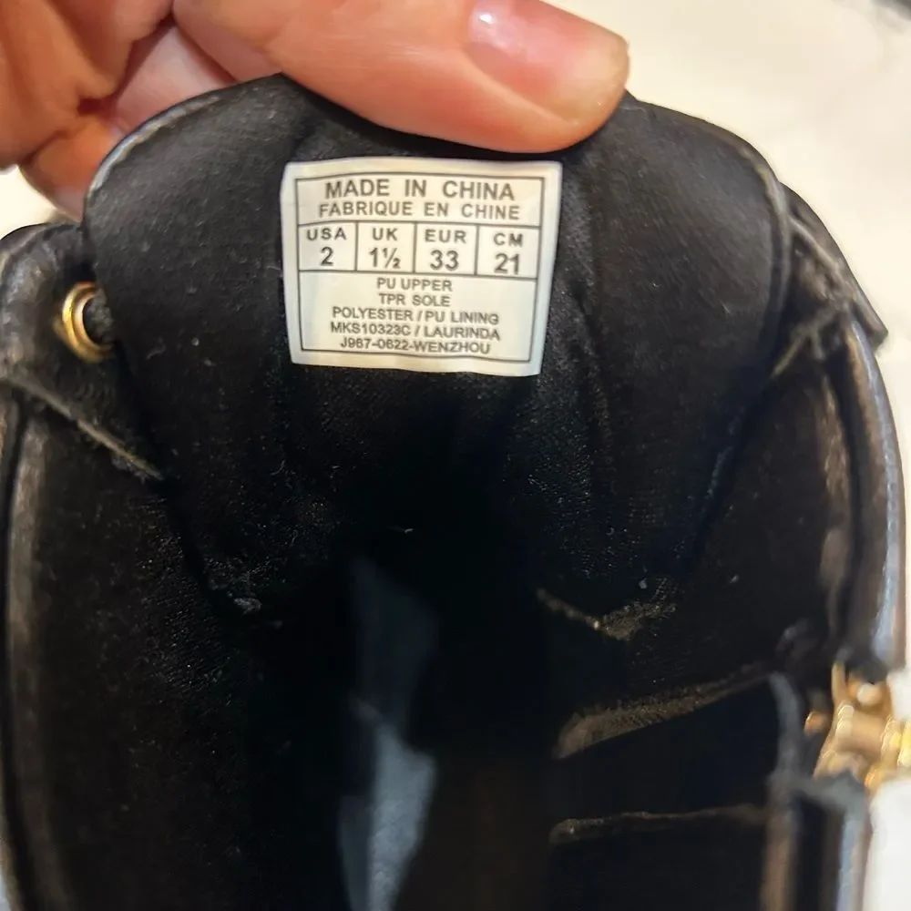 Michael Kors Kids Black Leather Boots
